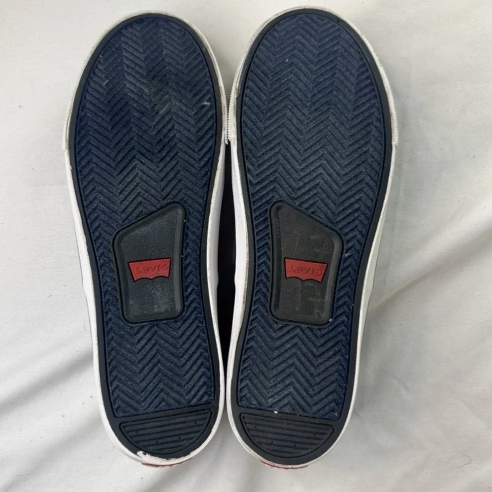 Levis‎ Mens 10.5 Navy Blue Denim Low Top Sneakers 1751909U Comfort Shoes Skater